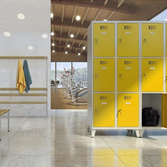 9-türiger Spindschrank, 3 Säulen, 3 Fächer